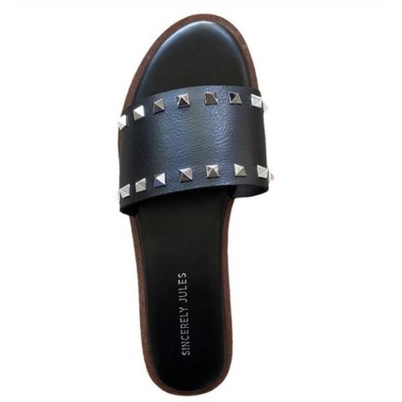 Sincerly Jules Shoes - Sincerely Jules Tyler Studded Sandals Black Size 7.5